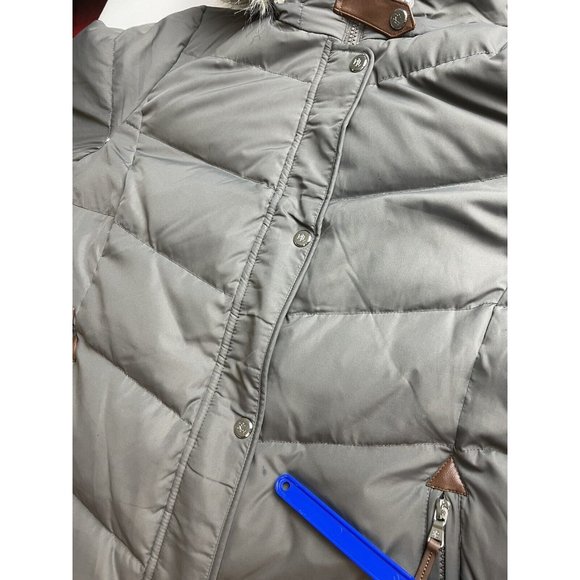 Ralph Lauren Faux-Fur-Trim Women's Winter Puffer Coat Light Green XL - Picture 6 of 11
